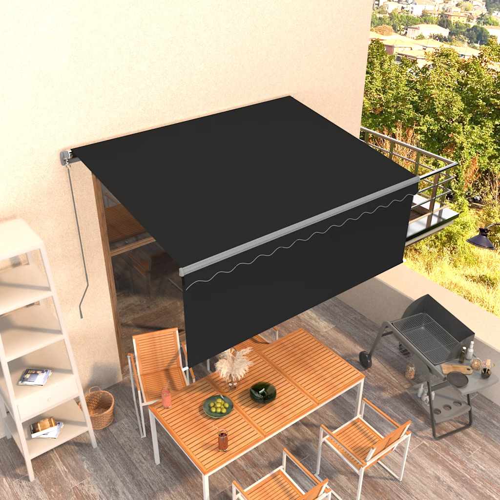 Tenda Sole Retrattile Manuale con Parasole 3,5x2,5 m Antracite
