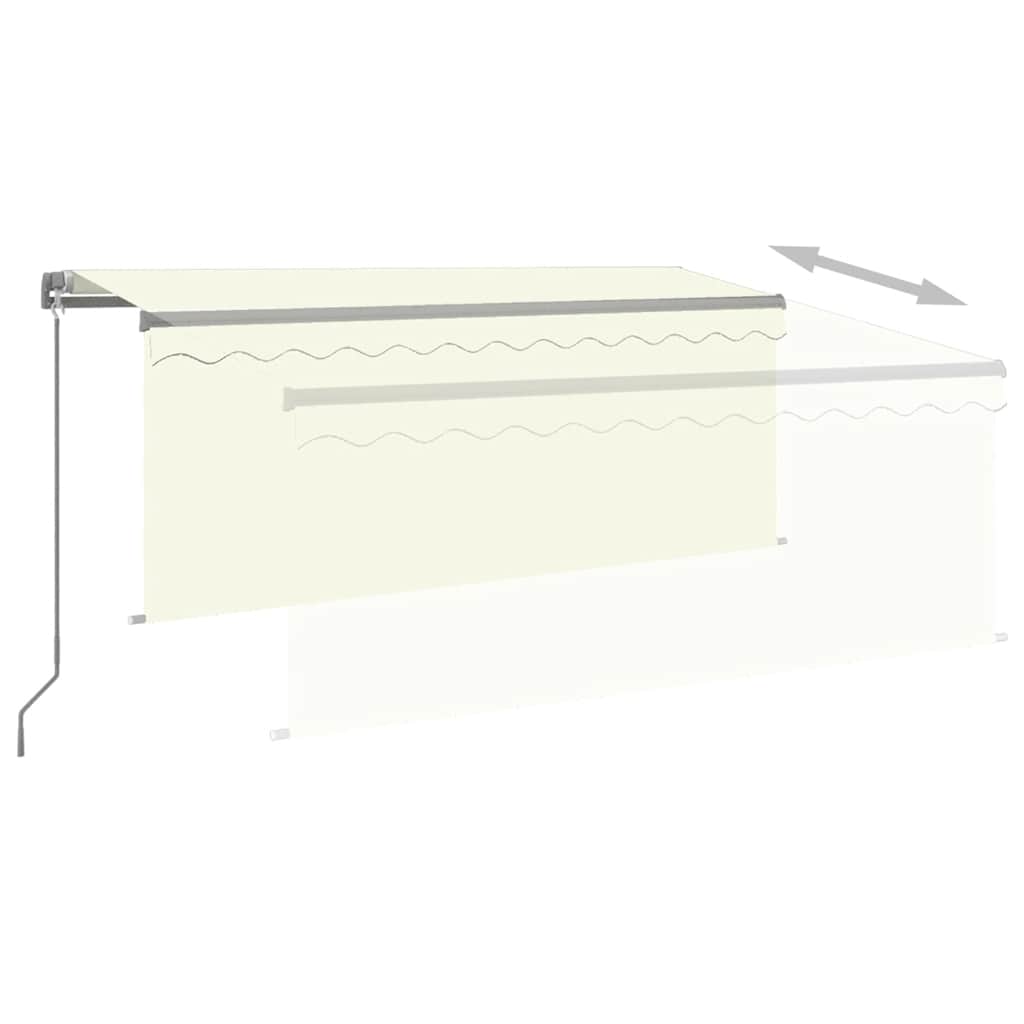 Tenda da Sole Retrattile Manuale con LED 3,5x2,5 m Crema