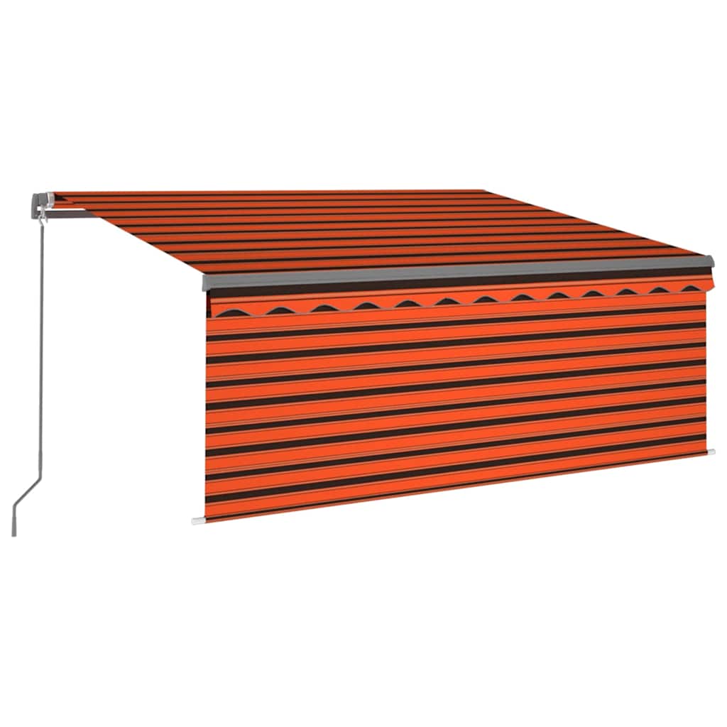 Tenda da Sole Retrattile Manuale LED 3,5x2,5m Arancione Marrone