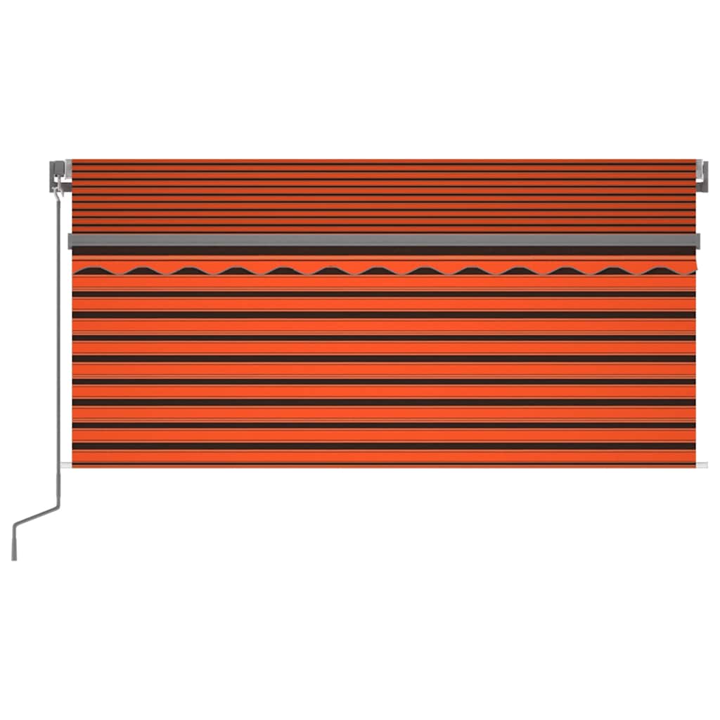 Tenda da Sole Retrattile Manuale LED 3,5x2,5m Arancione Marrone