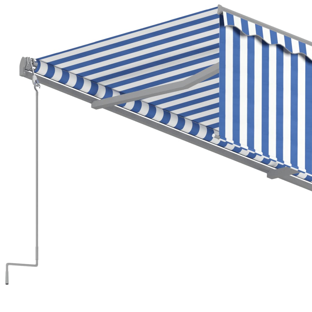 Tenda Sole Retrattile Automatica Parasole 3,5x2,5m Blu Bianco