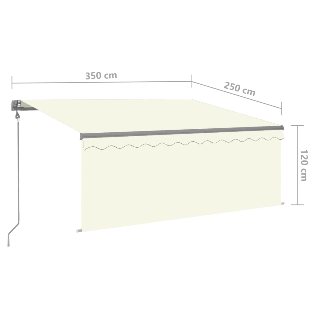 Tenda Sole Retrattile Automatica con Parasole 3,5x2,5 m Crema
