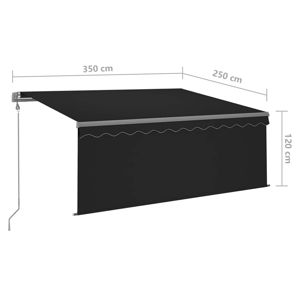 Tenda Retrattile Automatica con Parasole 3,5x2,5 m Antracite