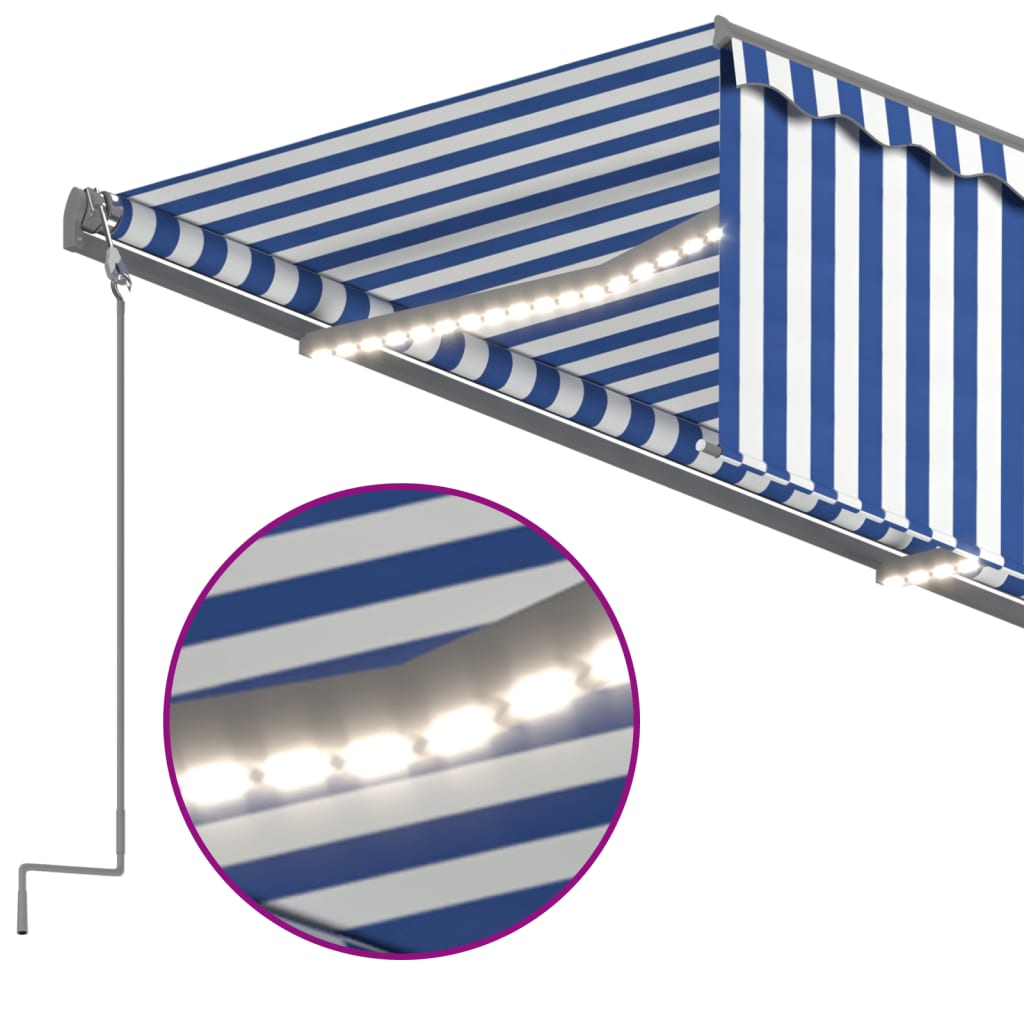 Tenda Automatica LED Sensore Vento 3,5x2,5m Arancione Marrone