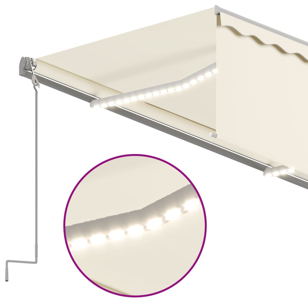 Tenda Automatica Parasole LED Sensore Vento 3,5x2,5cm Crema