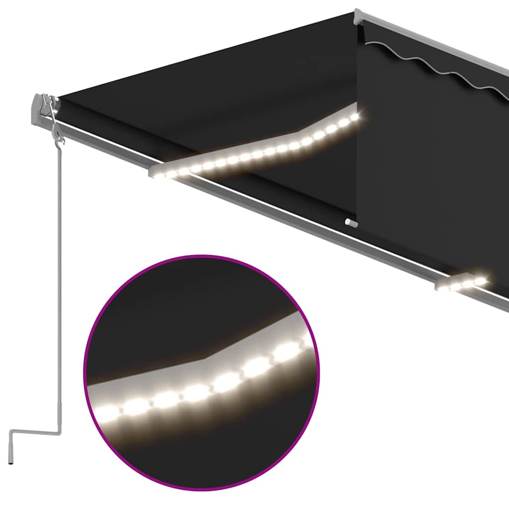 Tenda da Sole Automatica LED Sensore Vento 3,5x2,5 m Antracite