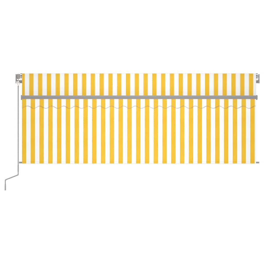 Tenda Sole Retrattile Manuale con Parasole 4x3m Gialla Bianca