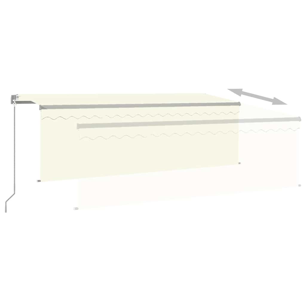Tenda da Sole Retrattile Manuale con LED 4x3 m Crema