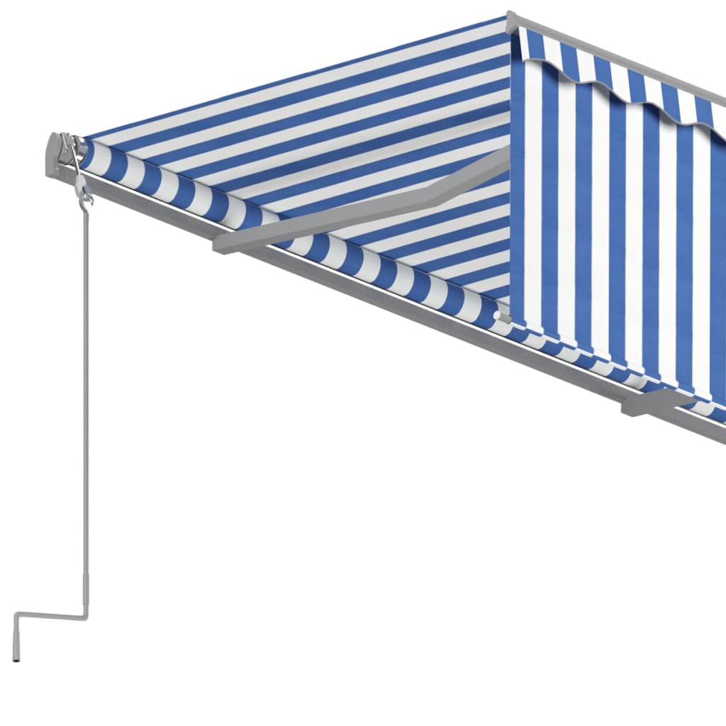 Tenda Sole Retrattile Automatica con Parasole 4x3m Blu Bianco
