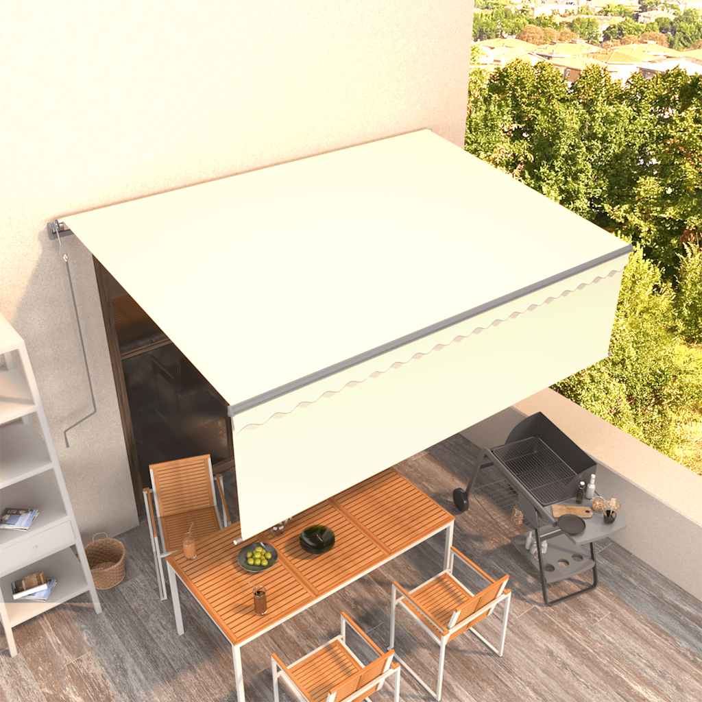 Tenda da Sole Retrattile Automatica con Parasole 4x3 m Crema