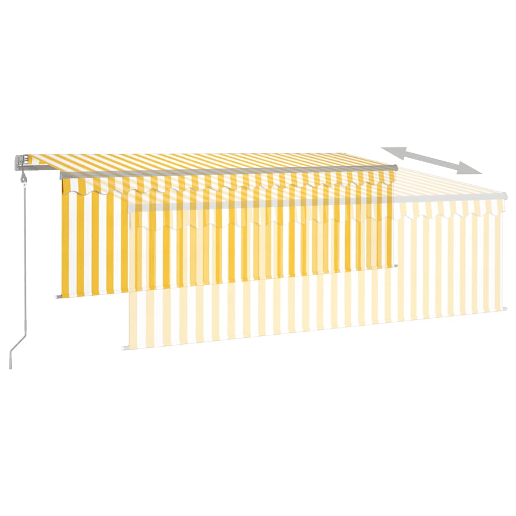 Tenda Retrattile Automatica con Parasole 4x3m Gialla Bianca