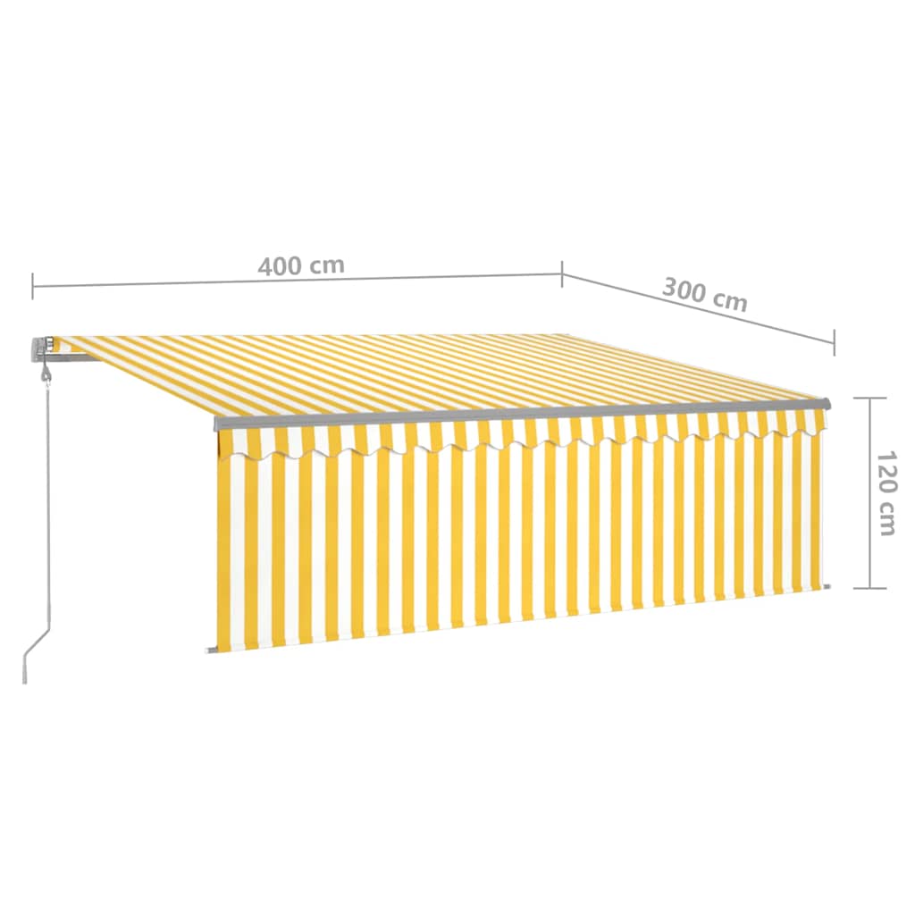 Tenda Retrattile Automatica con Parasole 4x3m Gialla Bianca