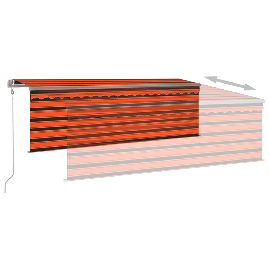Tenda Retrattile Automatica con Parasole 4x3 m Arancio Marrone