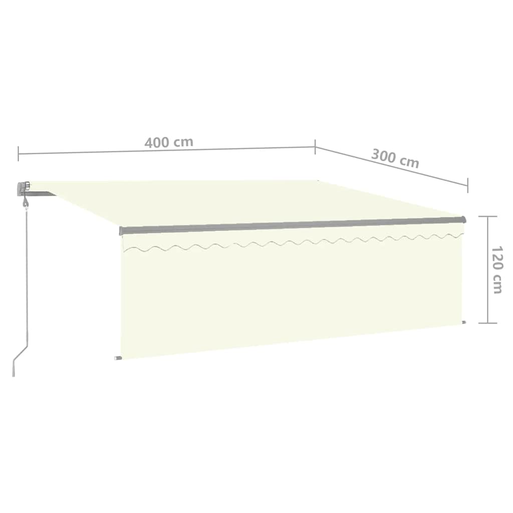Tenda Automatica con Parasole LED e Sensore Vento 4x3 m Crema