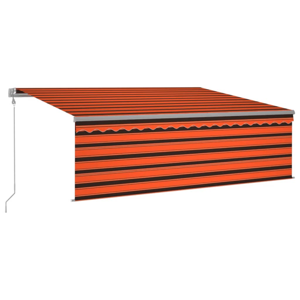 Tenda Automatica ParasoleLEDSensoreVento 4x3 m ArancioMarrone