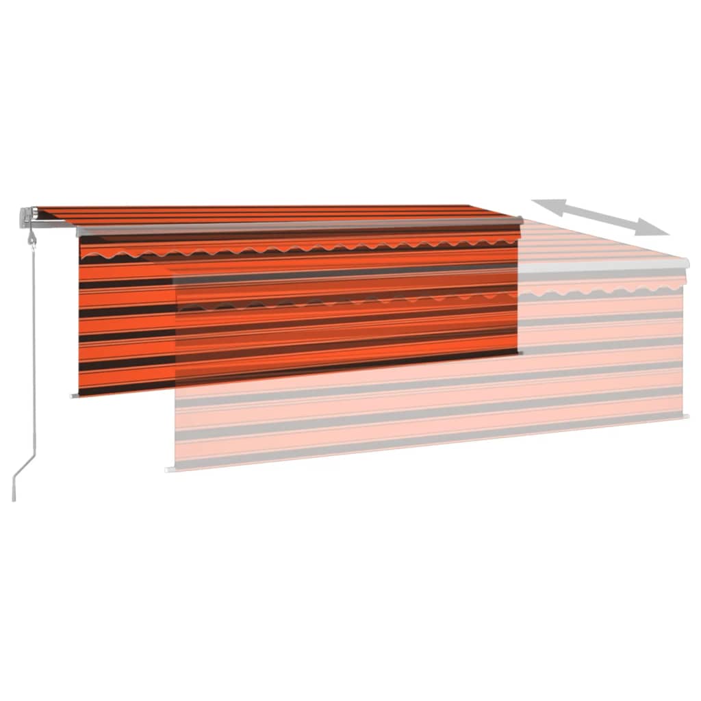 Tenda Automatica ParasoleLEDSensoreVento 4x3 m ArancioMarrone