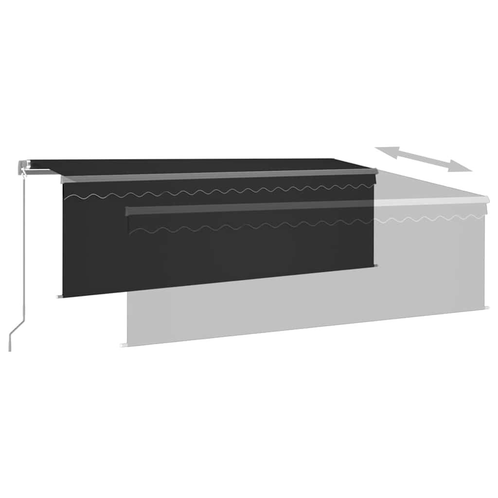 Tenda da Sole Retrattile Manuale con Parasole 4,5x3 m Antracite