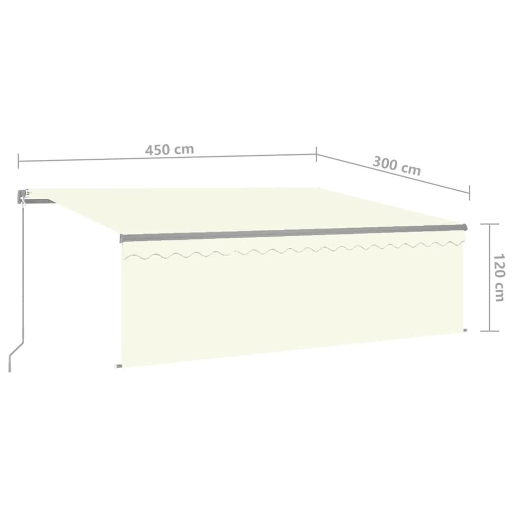 Tenda da Sole Retrattile con Parasole e LED 4,5x3 m Crema