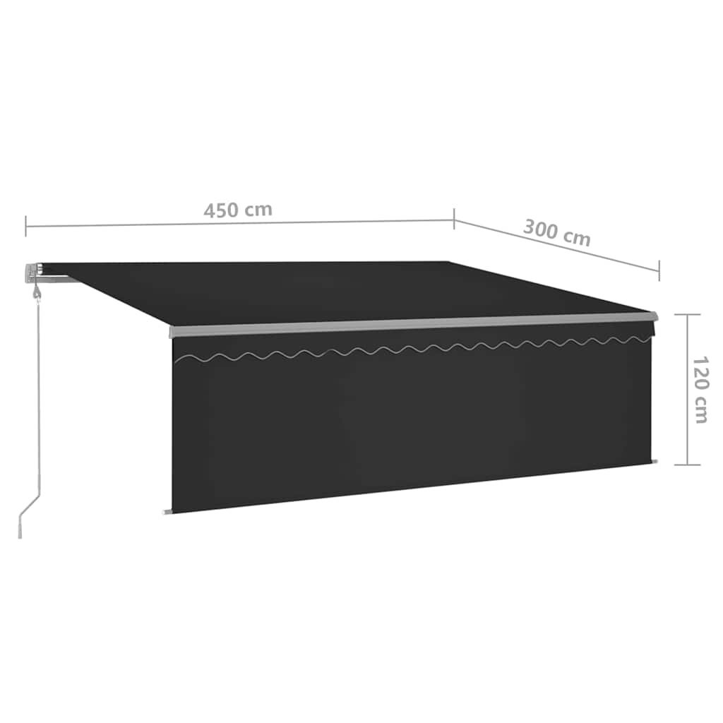 Tenda Sole Retrattile Automatica con Parasole 4,5x3m Antracite