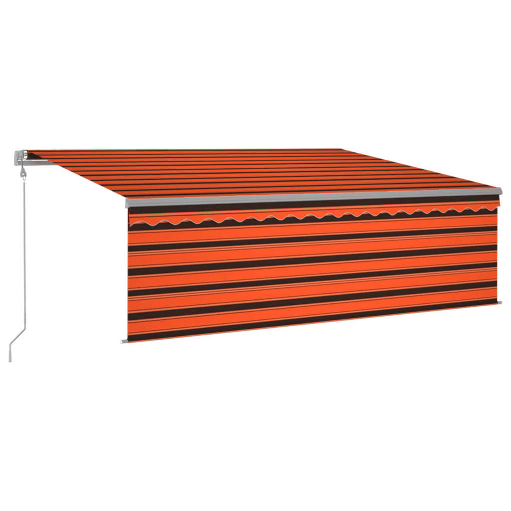 Tenda da Sole Retrattile Automatica 4,5x3m Arancione e Marrone