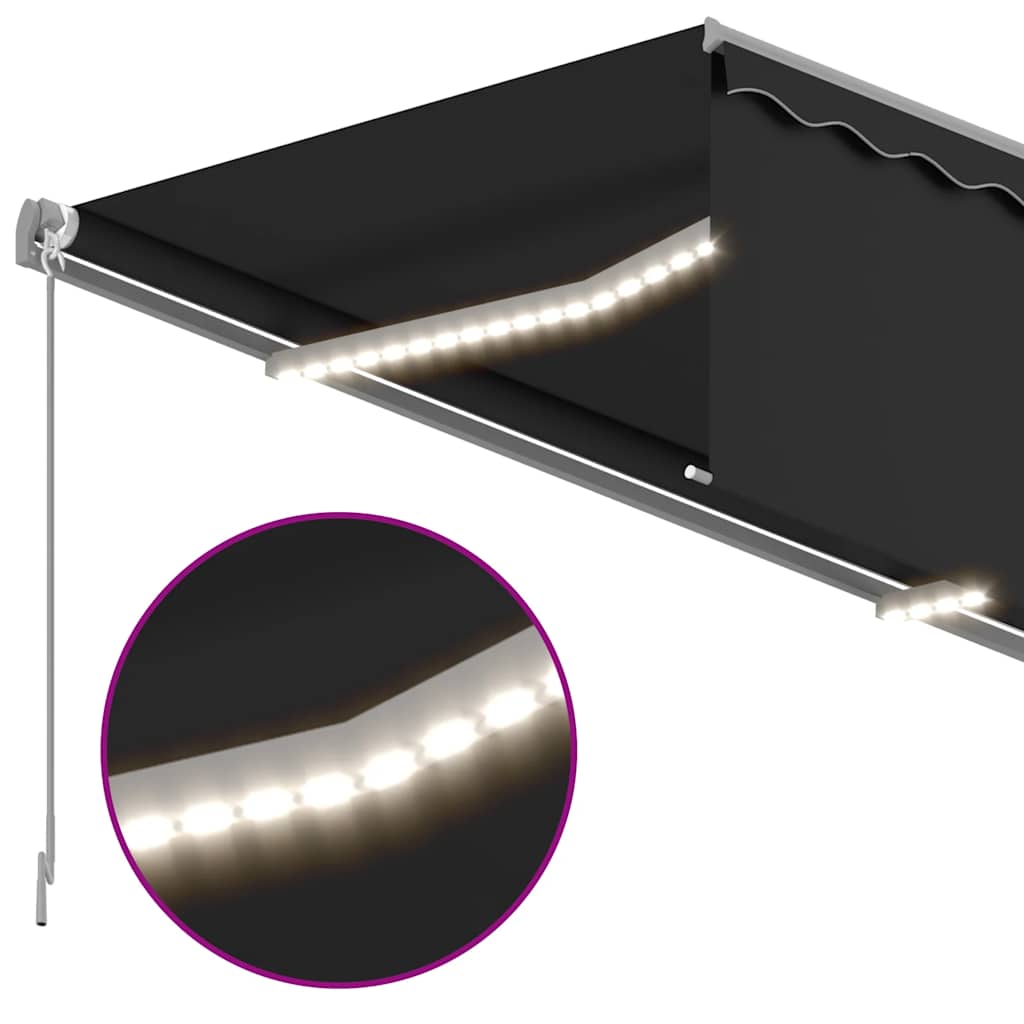 Tenda Automatica Parasole LED Sensore Vento 4,5x3 m Antracite