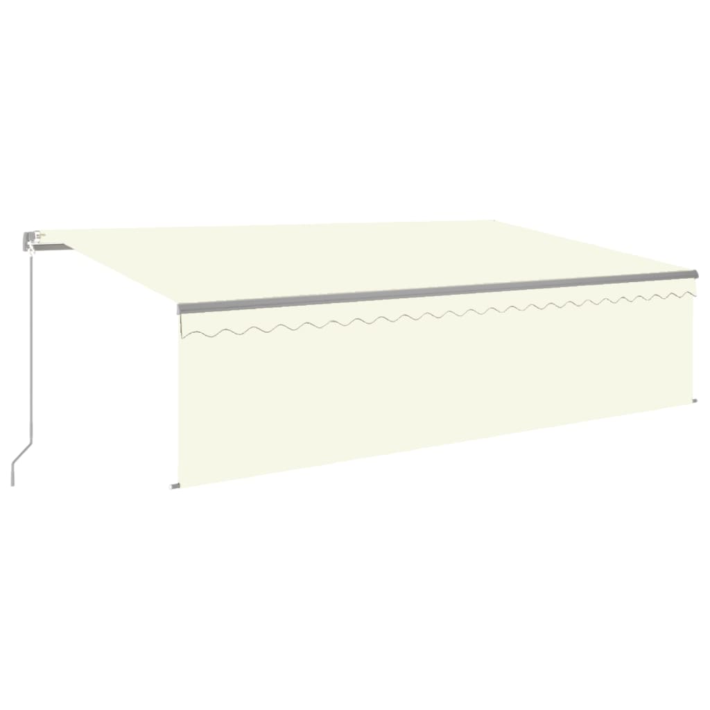 Tenda Sole Retrattile Manuale Parasole LED 5x3 m Crema