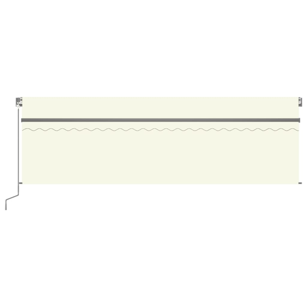 Tenda Sole Retrattile Manuale Parasole LED 5x3 m Crema