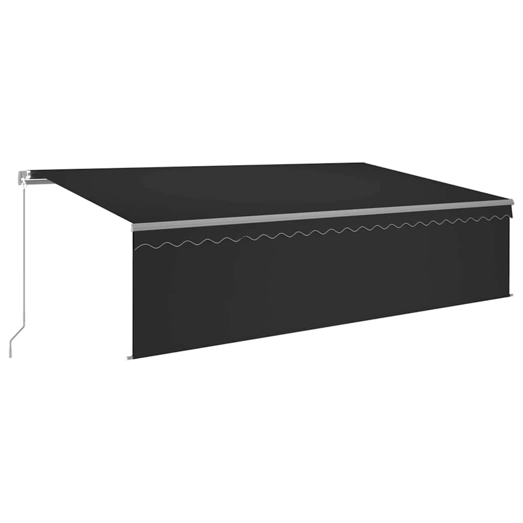 Tenda Sole Retrattile Manuale Parasole LED 5x3m Antracite