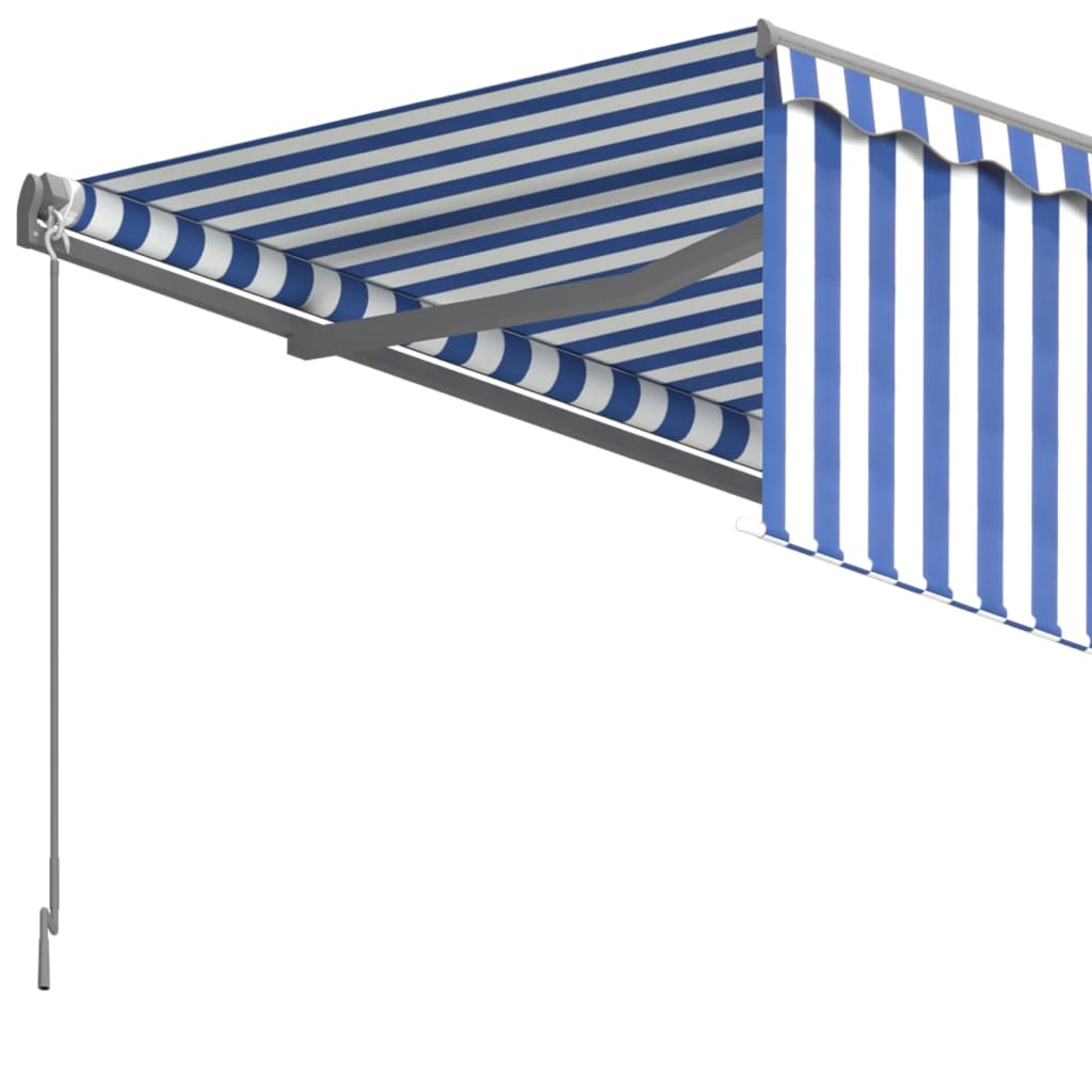 Tenda Sole Retrattile Automatica Parasole 5x3 m Blu Bianco