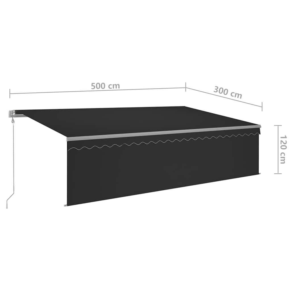 Tenda Sole Retrattile Automatica Parasole 5x3 m Antracite