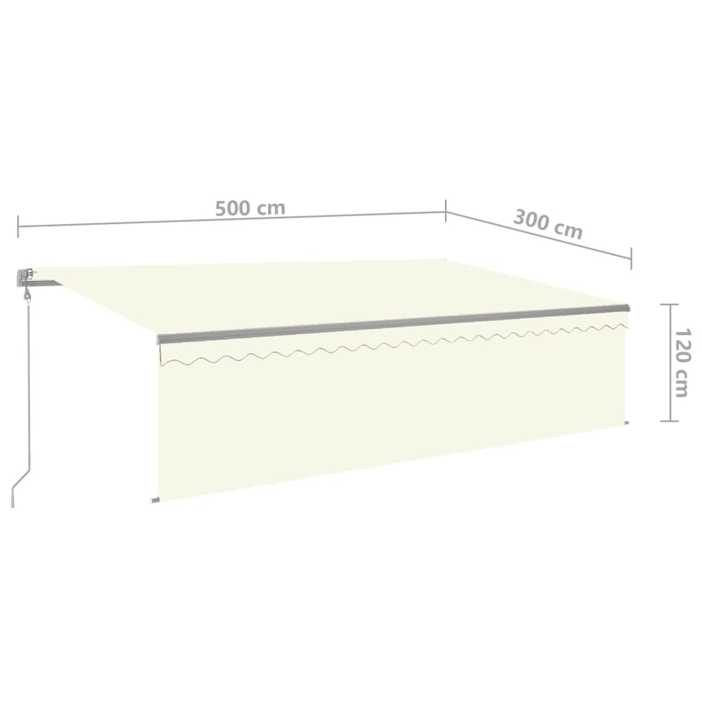 Tenda Automatica con Parasole Sensore Vento e LED 5x3 m Crema