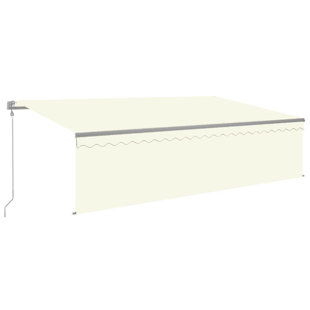 Tenda Automatica con Parasole Sensore Vento e LED 5x3 m Crema