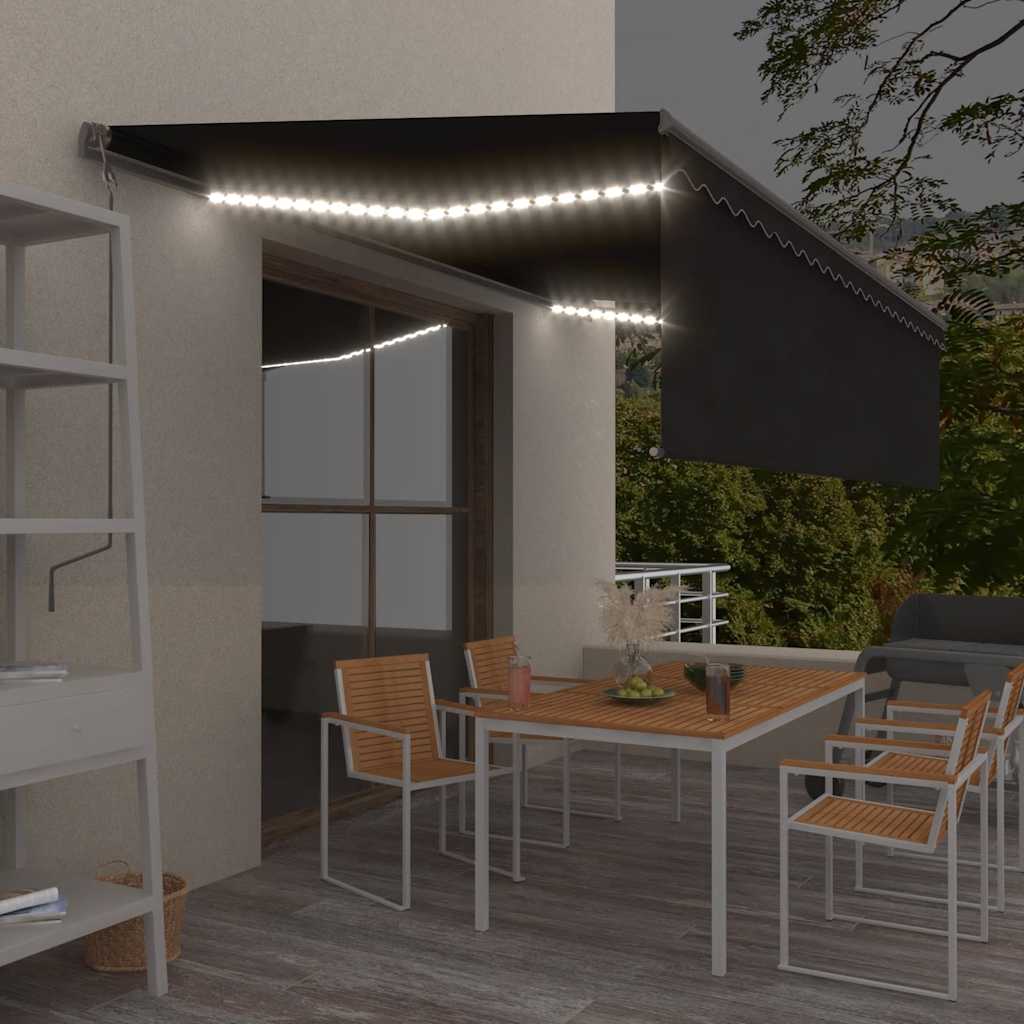 Tenda Automatica con Parasole Sensore Vento e LED 5x3 Antracite