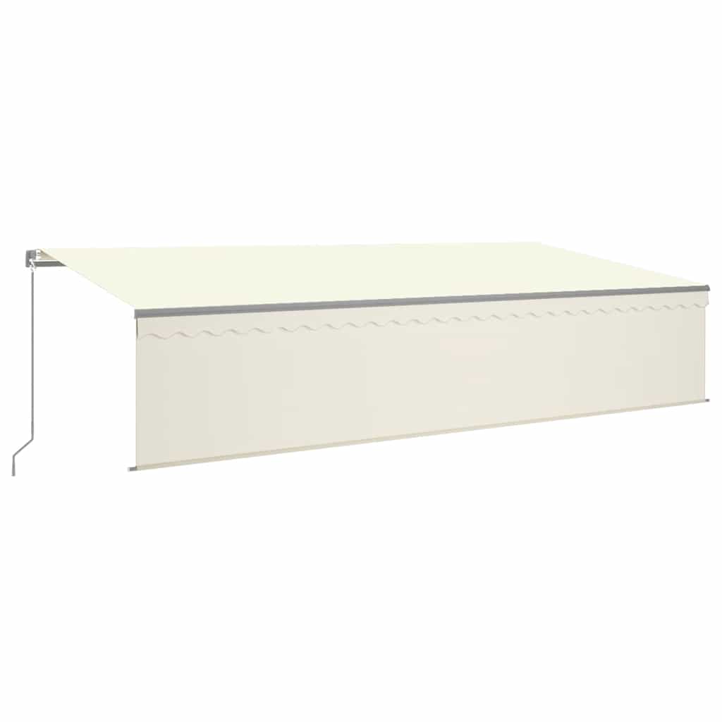 Tenda da Sole Retrattile Manuale con LED 6x3 m Crema