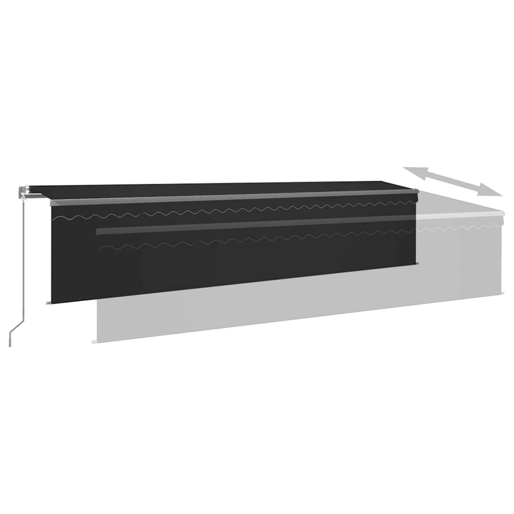 Tenda da Sole Retrattile Manuale con LED 6x3 m Antracite