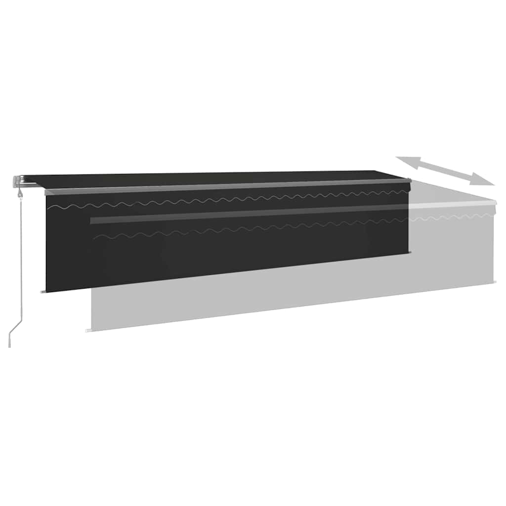 Tenda da Sole Retrattile Automatica con Parasole 6x3m Antracite