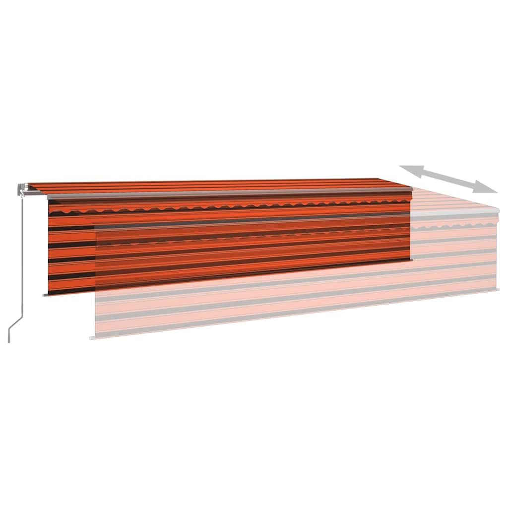 Tenda Retrattile Automatica con Parasole 6x3 m Arancio Marrone