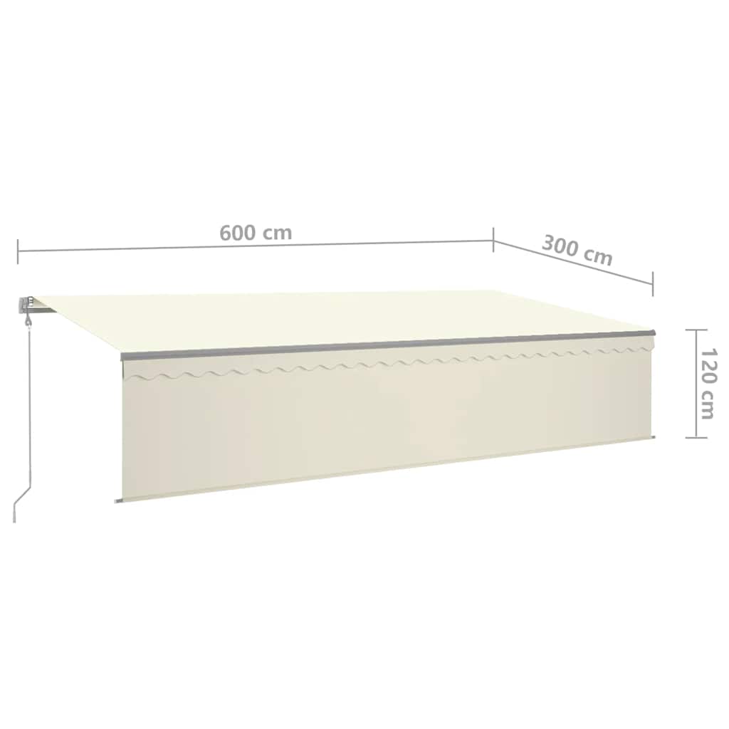 Tenda Automatica con Parasole LED e Sensore Vento 6x3 m Crema