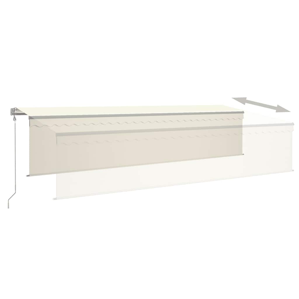 Tenda Automatica con Parasole LED e Sensore Vento 6x3 m Crema