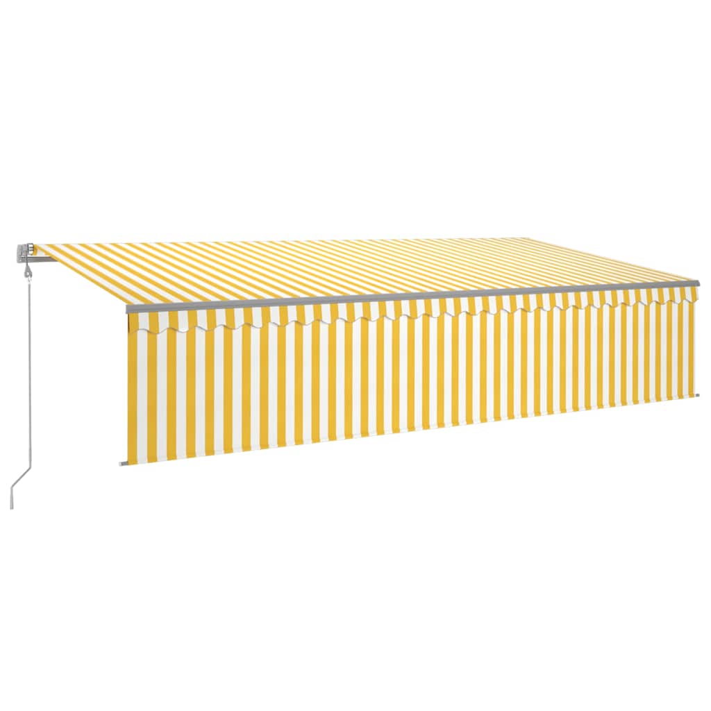 Tenda Automatica con Sensore Vento LED 6x3 m Gialla/Bianca