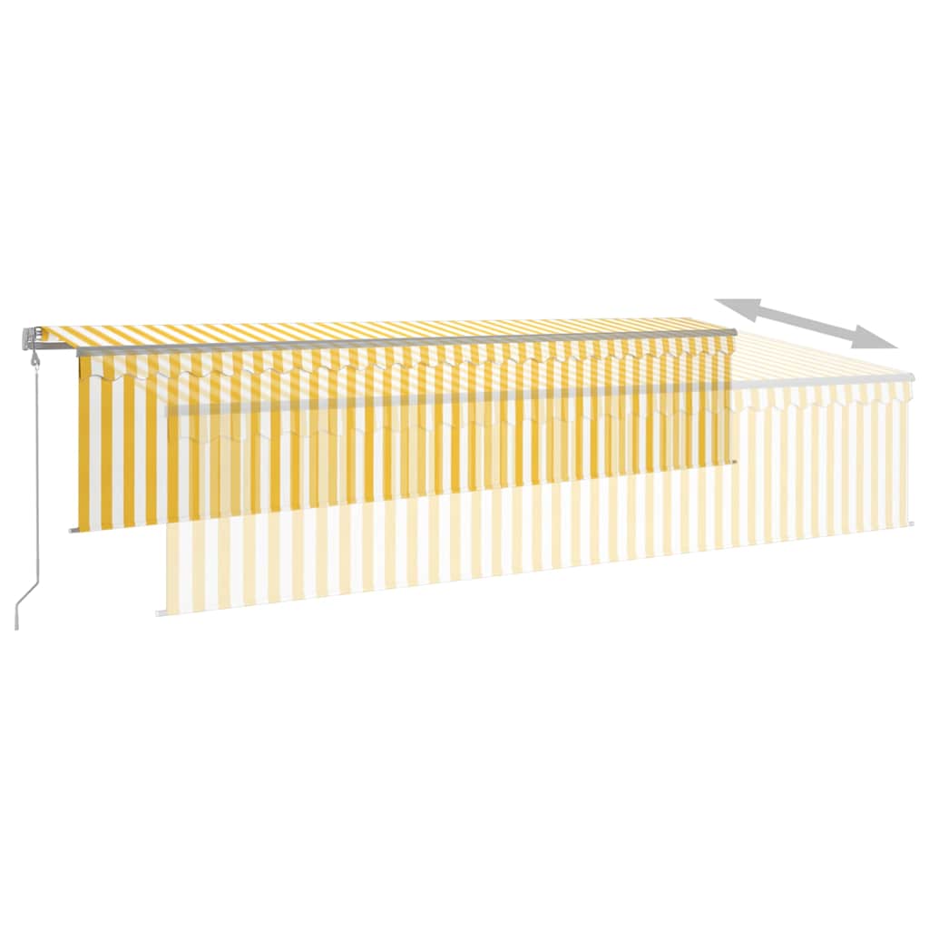 Tenda Automatica con Sensore Vento LED 6x3 m Gialla/Bianca