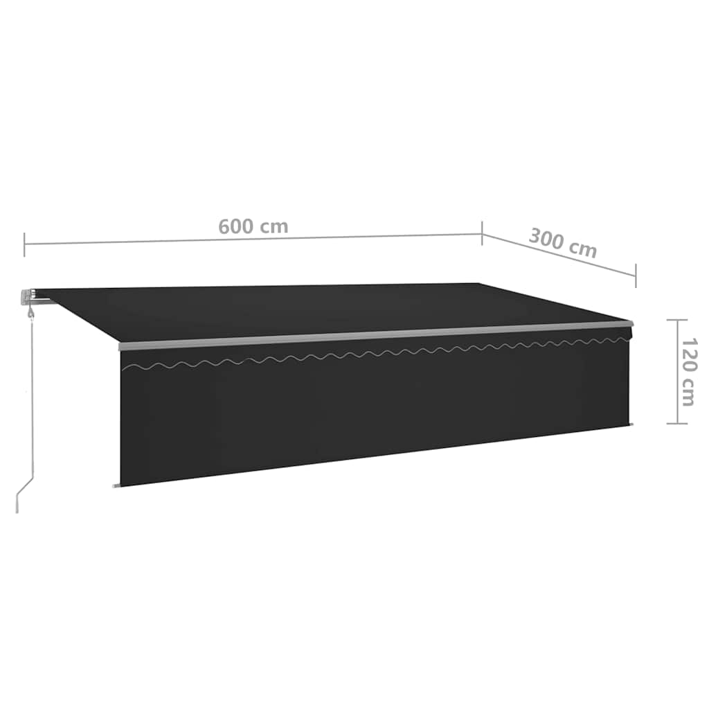 Tenda Automatica con Parasole Sensore Vento e LED 6x3 Antracite