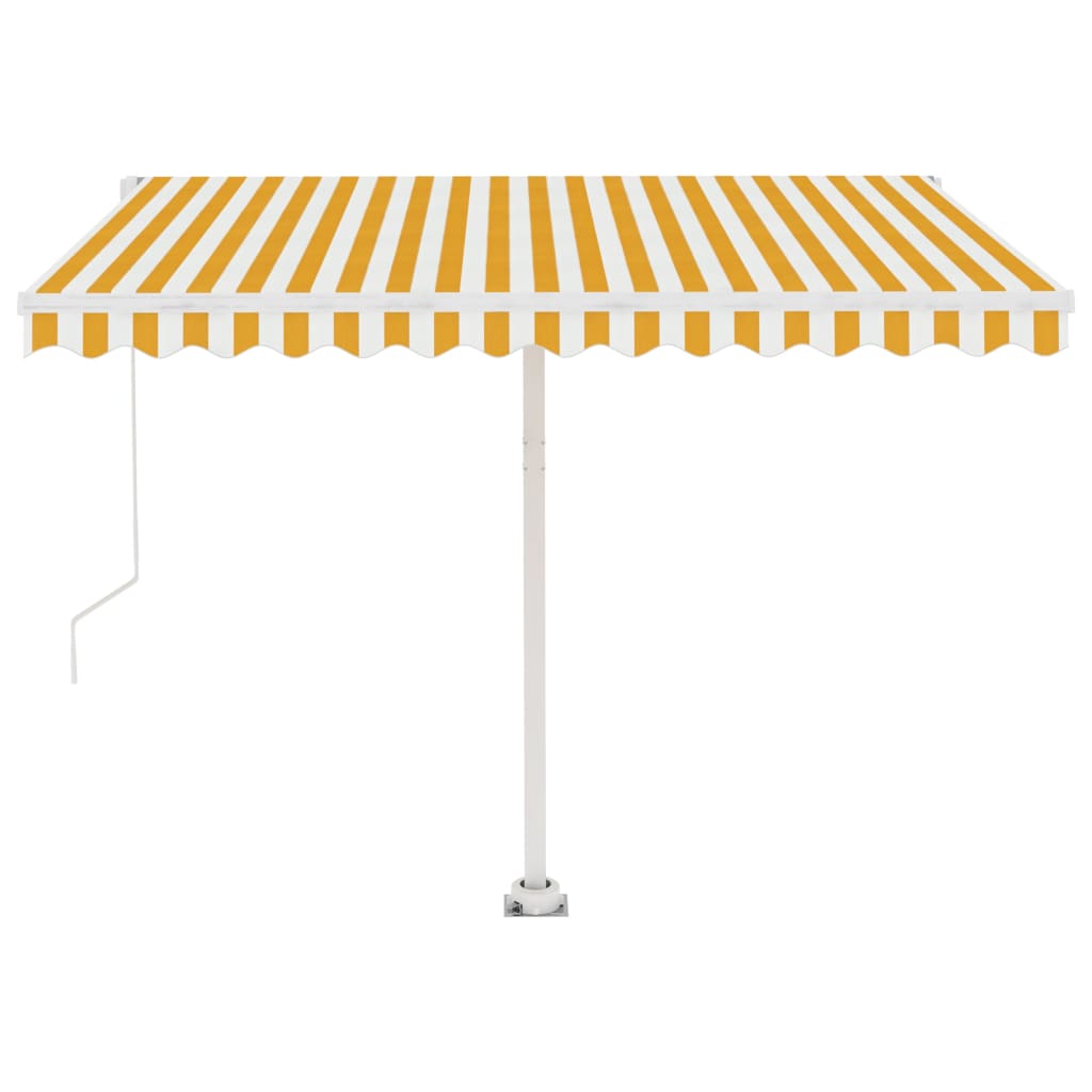 Tenda da Sole Manuale Autoportante 300x250 cm Gialla/Bianca