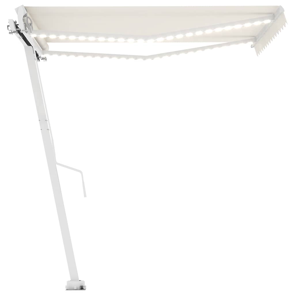 Tenda da Sole Retrattile Manuale con LED 300x250 cm Crema