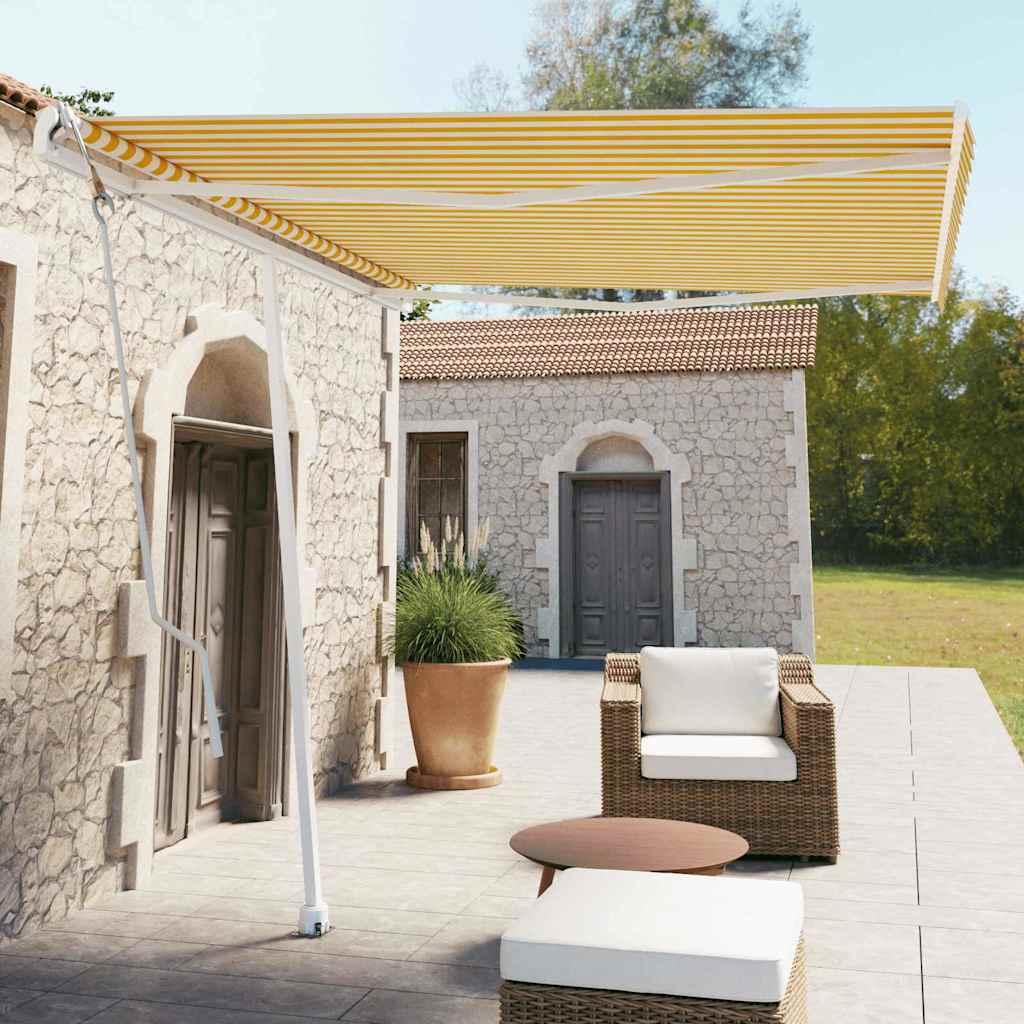 Tenda da Sole Autoportante Automatica 300x250 cm Gialla Bianca