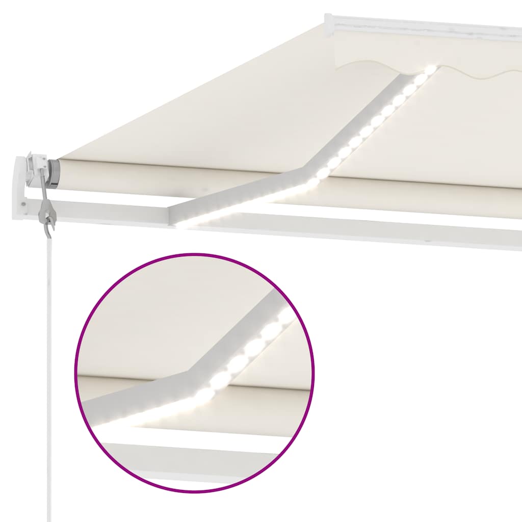 Tenda Automatica con Sensore Vento e LED 300x250 cm Crema