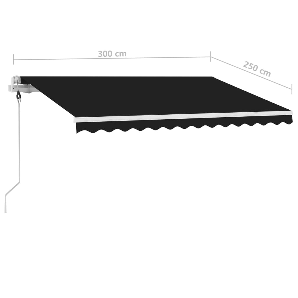 Tenda Automatica con Sensore Vento e LED 300x250 cm Antracite