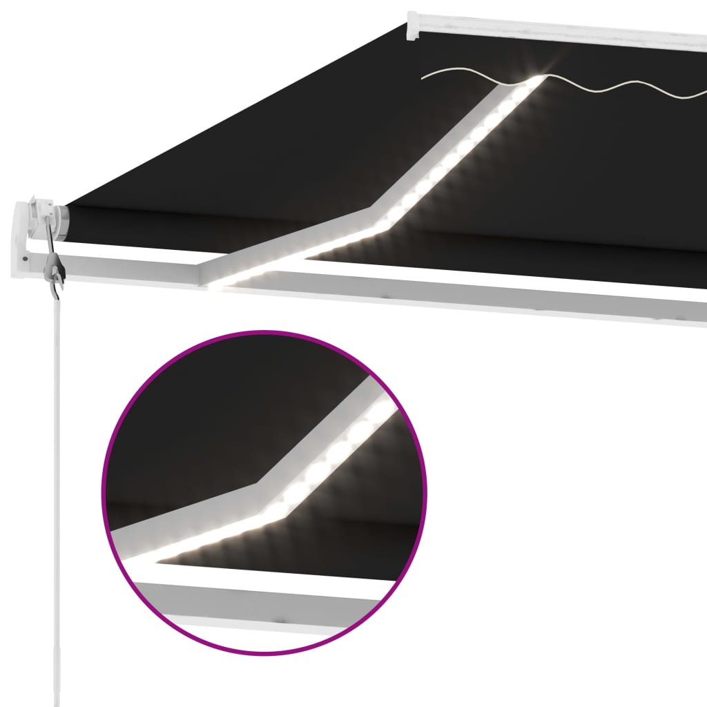 Tenda Automatica con Sensore Vento e LED 300x250 cm Antracite