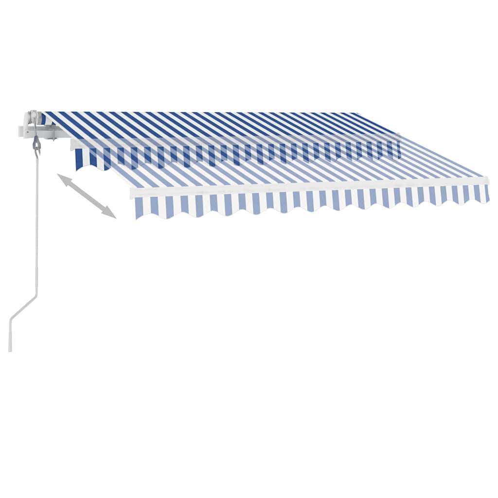 Tenda da Sole Automatica Autoportante 350x250 cm Blu e Bianca