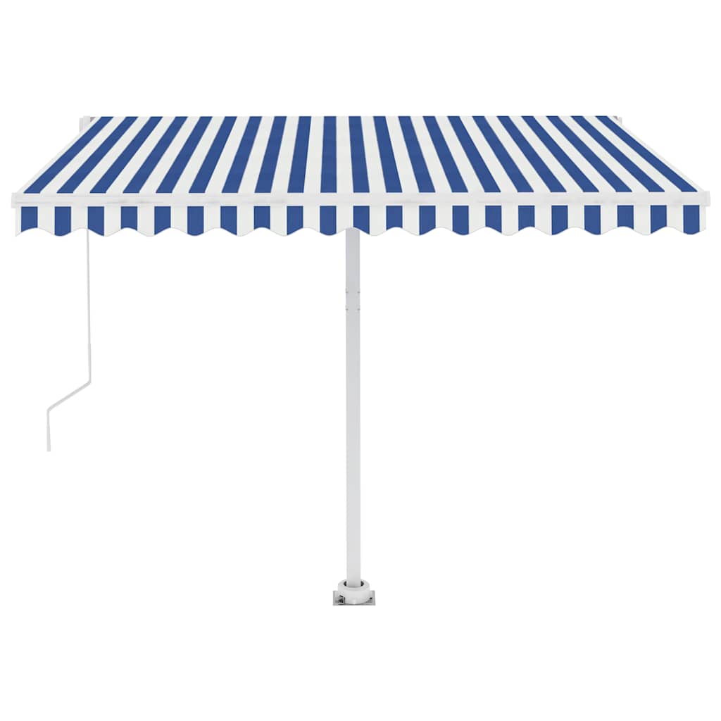 Tenda da Sole Automatica Autoportante 350x250 cm Blu e Bianca